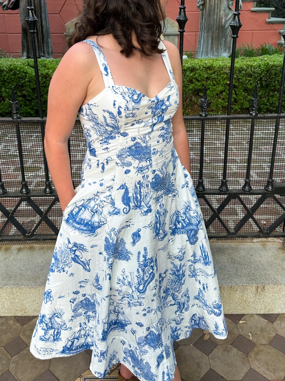 AVEC LES FILLES • COASTAL PRINT SUMMER DRESS— Great quality